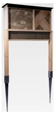 Produktbild von XXL Insektenhotel mit Standfüßen - Große Nisthilfe für Wildbienen - Wetterfestes Bienenhaus aus Holz - Inklusive Füllmaterial - 128 x 23 x 160 cm - Natur