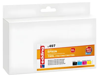Produktbild von edding Tintenpatrone 18-497 wie Epson 79XL sw/c/m/y 4 St./Pack.