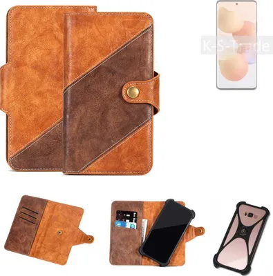 Produktbild von K-S-Trade Handyhülle Schutzhülle Bookstyle Case Wallet-Case kompatibel mit Xiaomi Civi Cover Klapphülle Kantenschutz Smartphone dunkelbraun braun