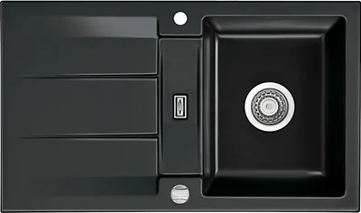 Produktbild von Spüle KeraDomo GENEA 87 in NERO mit Excenterbedienung / Einbauspüle