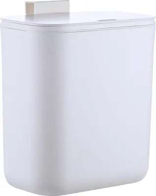 Produktbild von Relaxdays Küchenmülleimer, 9 L, hängender Komposteimer, für Biomüll & Restmüll, Türmüllbehälter, Kunststoff, weiß