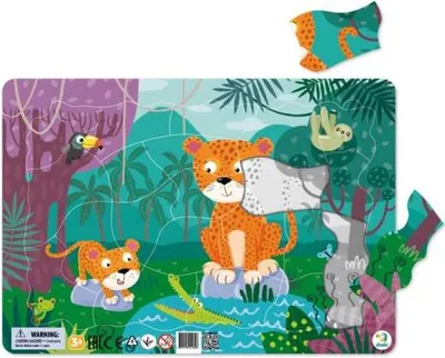 Produktbild von DoDo Puzzle mit Matte – Leoparden 21 Teile