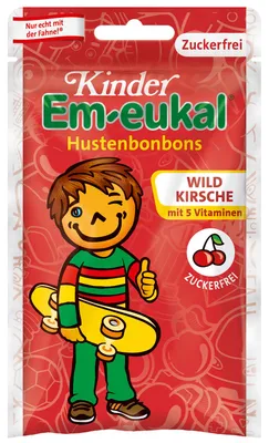 Immagine prodotto di Em eukal pastiglie per la tosse alla ciliegia selvatica con 5 vitamine senza zucchero 75g