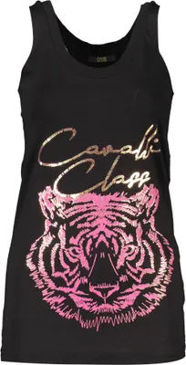 Image de Elégant débardeur noir pour femme avec impression et accent logo