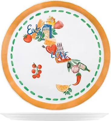 Image de fait main Italie assiette à pizza en porcelaine décorée cm 33.