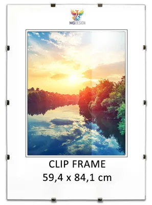 Obrázok produktu pre MG Design, rámik na obrázky A1, 59,4 x 84,1 cm – rámik bez rámu s akrylátovým sklom a zadnou doskou z HDF – vhodný na fotografie, plagáty a puzzle, na zavesenie vertikálne aj horizontálne