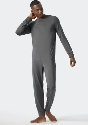 Productafbeelding van Schiesser heren pyjama, lange broek, bordeauxrood, model 048