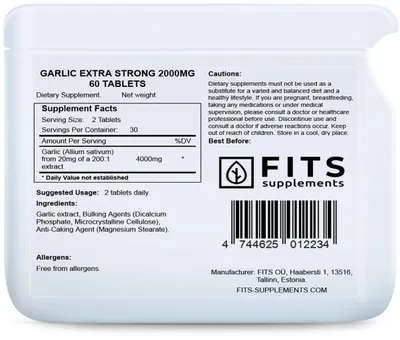 Imagen del producto de Ajo Extra Forte, 2000 mg, 60 tabletas
