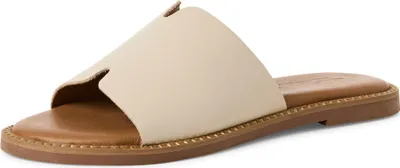 Produktbild von Tamaris Damen Pantolette aus Leder mit breitem Riemen TOUCHit Fußbett 1-27135-42, Größe:40 EU, Farbe:Beige