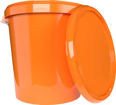 Produktbild von Eimer mit Deckel 30 L | Vorratseimer | Lebensmittelecht Orange | Hobbock | 1 Stück
