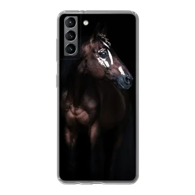 Produktbild von MuchoWow® Handyhülle Schutzhülle Hülle für Samsung Galaxy S21 Plus Pferd - Flecken - Licht Silikon Softcase Handy Hülle - Handy-Tasche