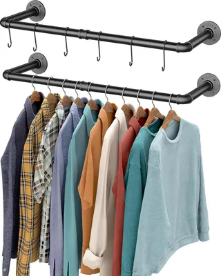 Obrázok produktu pre Rúrkový vešiak na šaty, sada 2 ks, 92 cm, kov, pre domácnosť