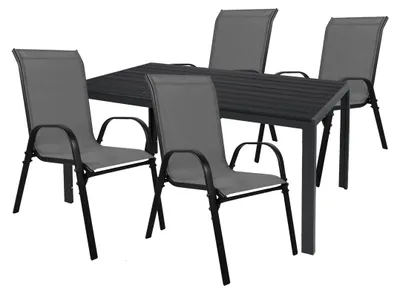 Produktbild von Gartengarnitur Sitzgarnitur 5-teilig 180x90cm Aluminium / Non-Wood