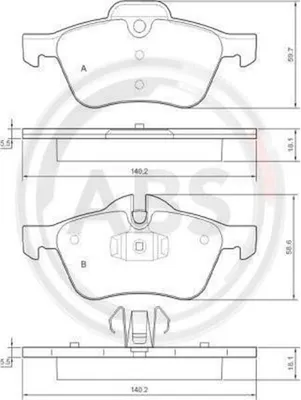Produktbild von A.B.S. Bremsbeläge Satz Vorne für MINI Schrägheck (R50, R53) 37279