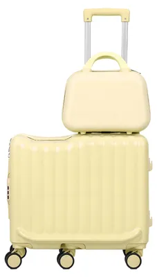 Produktbild von 20-Zoll-Kinder-Rollkoffer mit kleinem Handgepäckkoffer, 6 leichtgängigen Rollen und ausziehbarem Griff, Hartschalenkoffer für leichtes Rollen, lustiger Rollerkoffer für Reisen