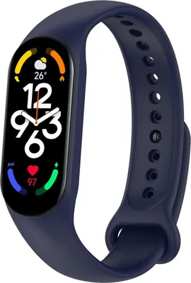Produktbild von Sport Ersatz Armband für Xiaomi Mi Band 5 7 6 NFC Amazfit Band 5 Loop Silikon, Farbe:Mitternacht Blau