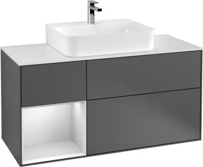 Produktbild von V&B Waschtischunterschrank Wandbeleuchtung Finion 120cm, Pl w m, Rg l w m Lac, Anthrac. m