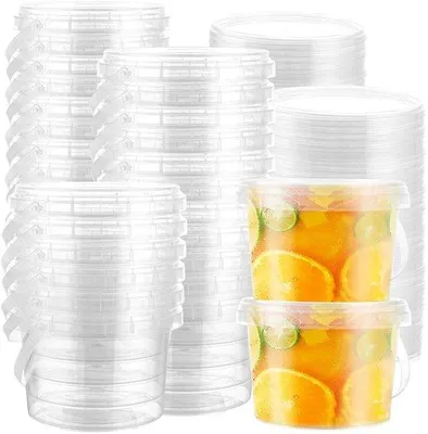 Obrázek produktu pro Plastové nádoby, 30 kusů - objem 500 ml - opakovaně použitelné - nádoby na potraviny - bezpečné proti úniku - polypropylen - průhledné - nádoby na potraviny