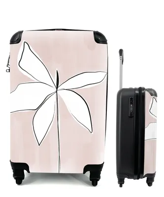 Produktbild von MuchoWow® Koffer Handgepäck Trolley Rollkoffer Kleine Reisekoffer mit 4 Rollen - Blume - Abstrakt - Pastell - Cabin Size < 55x40x23 cm & 55x40x20 cm - Fotokoffer - Kabinenkoffer - Boardgepäck - Reise-Box - Reisekoffer - Reisegepäck - Koffer mit Bild - Trolley für Kinder