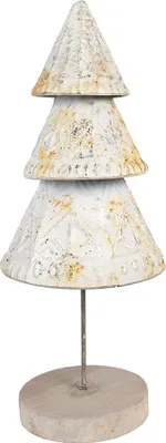 Obrázek produktu pro Clayre & Eef vánoční dekorace figurka vánoční stromek 32 cm bílý kov