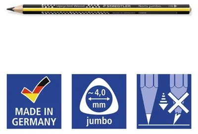 Imagen del producto de STAEDTLER® 119, lápiz grafito Noris jumbo, HB, 100% certificado PEFC