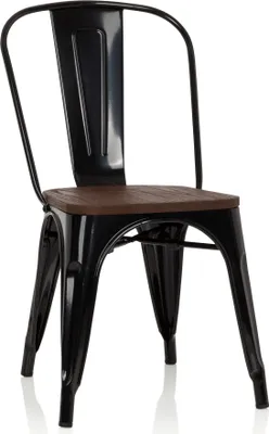 Produktbild von hjh OFFICE Bistrostuhl ohne Armlehnen VANTAGGIO COMFORT W Stahl / Ulmenholz Stuhl bis 150 kg belastbar