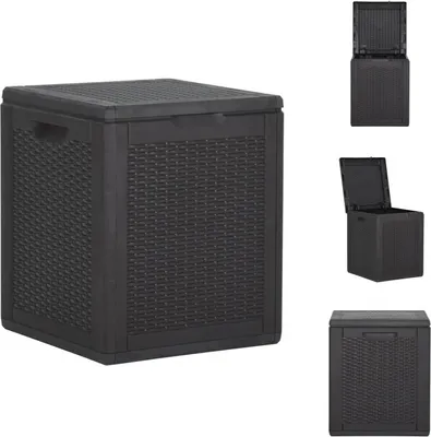 Obrázek produktu pro vidaXL Zahradní úložný box 90 L černý PP ratan - Zahradní boxy