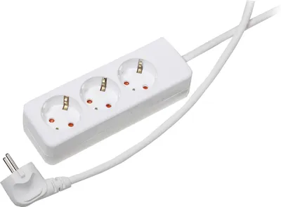 Produktbild von 3-fach Steckdosenleiste VDE weiß, 1,5 m Zuleitung 3x1,5mm²