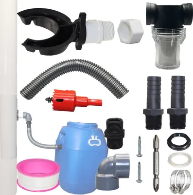 Produktbild von Regenwassersammler, 70-100mm Fallrohr Regensammler, Regensammler Speedy Regentonnen Anschluss Fallrohr, Regentonnen Verbindungsset, Regentonnen Anschluss Set für Dächer , mit Montagezubehör