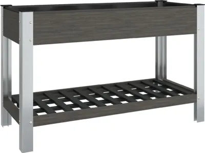 Produktbild von Garten-Hochbeet mit Ablage Grau 120x50x75 cm WPC