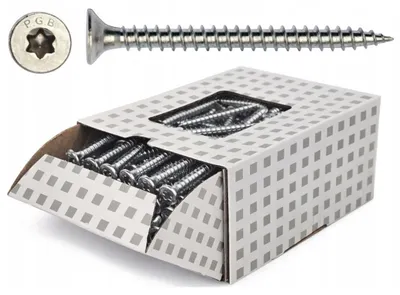 Obrázek produktu pro PGB Šrouby do dřeva z nerezové oceli A2 se zapuštěnou hlavou Torx, plný závit, 4 x 45 mm, 200 ks