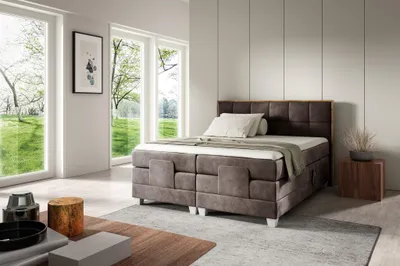 Produktbild von Boxspringbett Elektrisch Bett HENRY 180x200cm in Stoff Fresh Braun