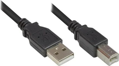 Zdjęcie produktu dla Alcasa USB 2.0 A/B 1m, 1 m, USB A, USB B, USB 2.0, Męska/Męska, Czarny