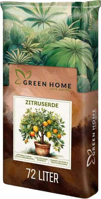 Produktbild von Green Home Zitruserde 72L - Erde für Zitruspflanzen & Mediterrane Pflanzen | Citrus Erde mit Langzeitdünger | Perlite, Kokosfasern & Rindenhumus