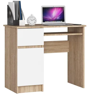 Zdjęcie produktu dla AKORD Furniture Factory IP0PBIUSONBIAPIKSLEW, Prosty, Kształt prostokątny, Matowy, Biały, Kolor dębu, 1 szuf., 500 mm
