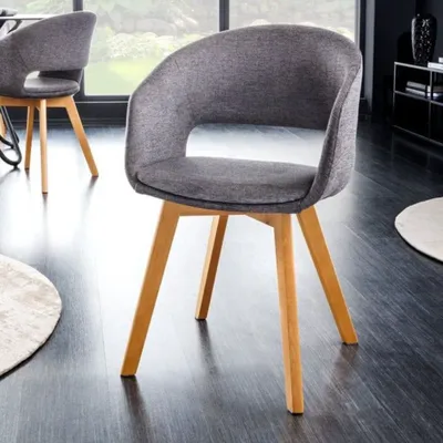 Produktbild von Design Stuhl DENMARK grau Eichoptik Holzbeine