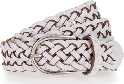Produktbild von MUSTANG Leder Gürtel Braided Leather Belt W90 White weiß