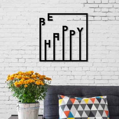 Produktbild von DECORTIE METALL WANDDEKORATION Nr.16 BE HAPPY 40 x 40
