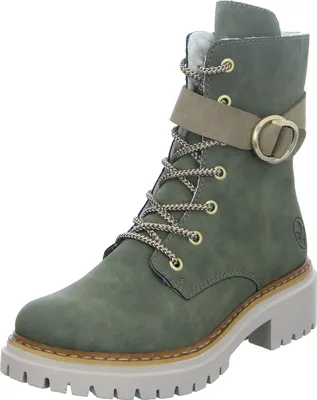 Produktbild von Rieker Damen Stiefelette Schnürboots Warmfutter Schnalle 72610, Größe:38 EU, Farbe:Grün