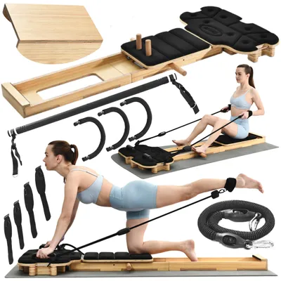 Zdjęcie produktu dla DESKA DO PILATESU JOGI WIELOFUNKCYJNA REFORMER drewniany do ćwiczeń