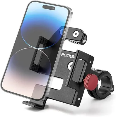 Produktbild von ROCKBROS Handyhalter Fahrrad, Handy Halter Motorrad Universal für 4,7"-7,09" Smartphone, Handy Halterung Fahrradlenker 22,2/25,4/31,8mm Aluminium