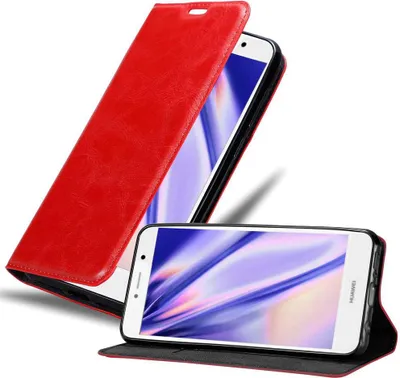 Immagine prodotto di Cadorabo custodia per Huawei Enjoy 7 PLUS custodia protettiva in rosso custodia per cellulare cover chiusura magnetica