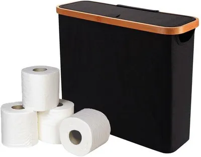 Image de Armoire de toilette 28 L, pliable, 12 roulettes, 43 x 14 x 35 cm, noir