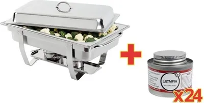 Produktbild von SONDERANGEBOT Milan Chafing-Dish mit 24 x flüssige Brennpaste