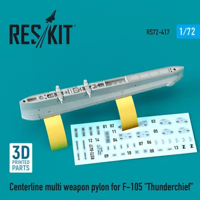 Produktbild von ResKit RS72-0417 - 1:72 Centerline multi weapon pylon for F-105 Thunderchief (3D Printed)