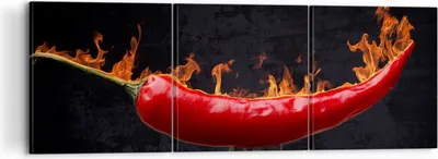 Produktbild von Bild auf Leinwand - Leinwandbild - Chili Paprika Bio Landwirtschaft - 120x40cm - Wand Bild - Wanddeko - Leinwanddruck - Bilder - Kunstdruck - Leinwand bilder - Wandkunst - CA120x40-3193