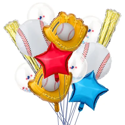Baseball-Ballongirlanden-Set, 12 Stück, Folienballons, Sportdeko