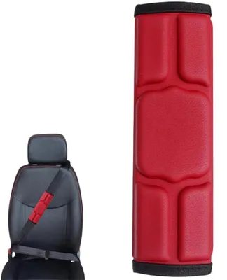 Produktbild von Sicherheitsgurtpolster Auto – Sicherheitsgurtbezug – Schulterpolster – Gurtpolster aus Polyurethan– 22,5x7 cm – für Auto, Gitarre, Kamera und Gepäck – Rot