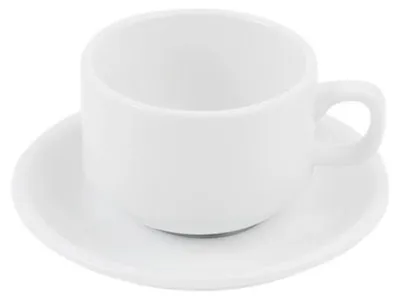 Produktbild von 2 Stück 2-tlg. Porzellan Espresso-Tasse 0,08 l "Catering" Holst Porzellan