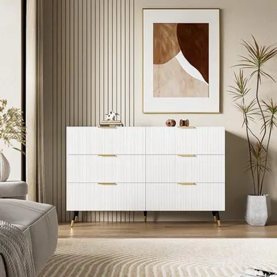 Immagine prodotto di Comodino per cameretta per bambini, realizzato in pannello di legno impiallacciato bianco, con cassetti e design moderno
